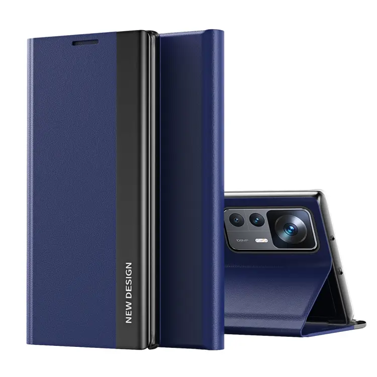 For Xiaomi 12T / 12T Pro / Redmi K50 Ultra Side Electroplated Magnetic Leather Phone Case(Royal Blue)