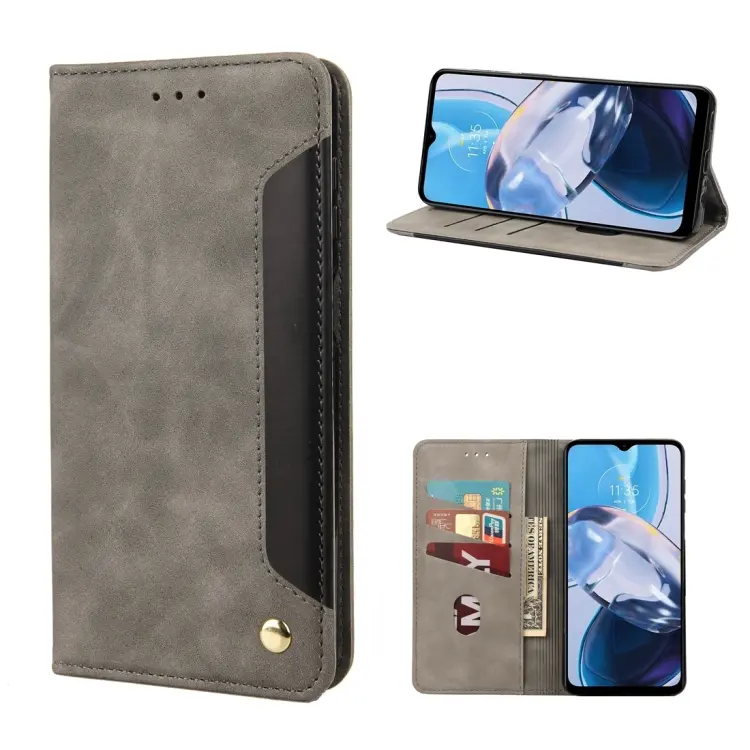 For Xiaomi 12T / 12T Pro / Redmi K50 Ultra Skin Feel Splicing Leather Phone Case(Grey)