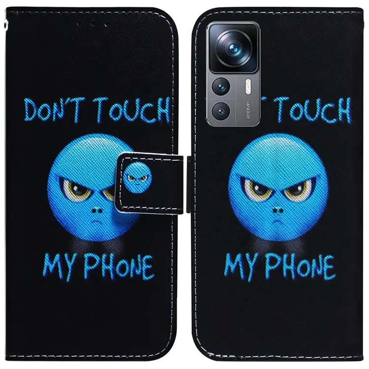 For Xiaomi 12T Pro Coloured Drawing Flip Leather Phone Case(Anger)