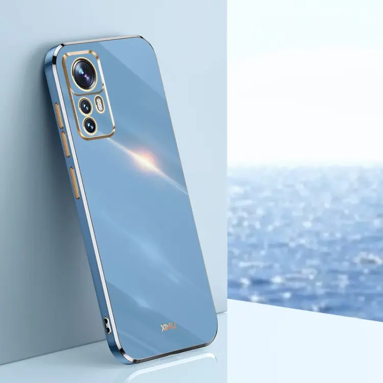 For Xiaomi 12T Pro XINLI Straight Edge 6D Electroplate TPU Phone Case(Celestial Blue)