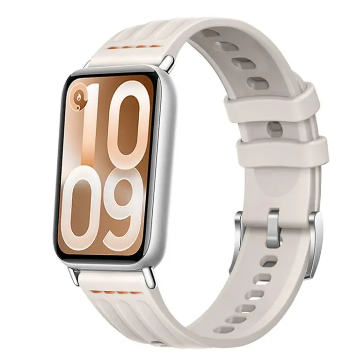 For Xiaomi Band 10 Pro / Redmi Watch 6 / 5 One Line Triple Loop Design Solid Color Silicone Watch Band(Starlight)
