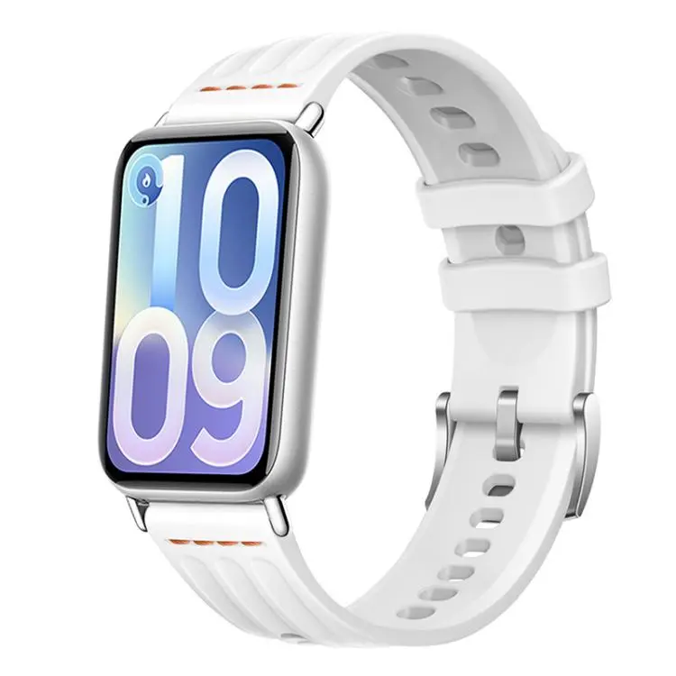 For Xiaomi Band 10 Pro / Redmi Watch 6 / 5 One Line Triple Loop Design Solid Color Silicone Watch Band(White)