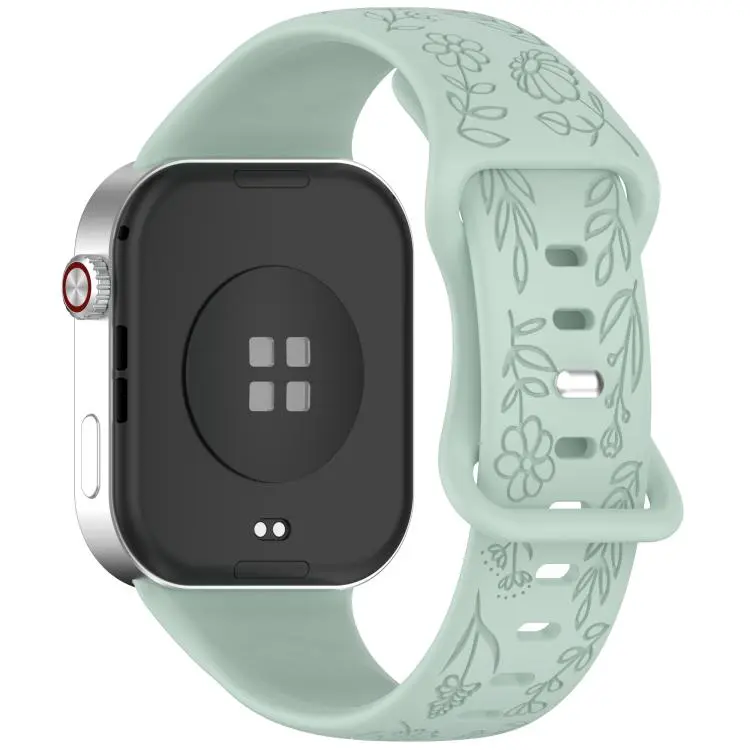 For Xiaomi Band  10 Pro / Redmi Watch 6 / 5 Sunflower Pattern Butterfly Buckle Silicone Watch Band(Mist Blue)