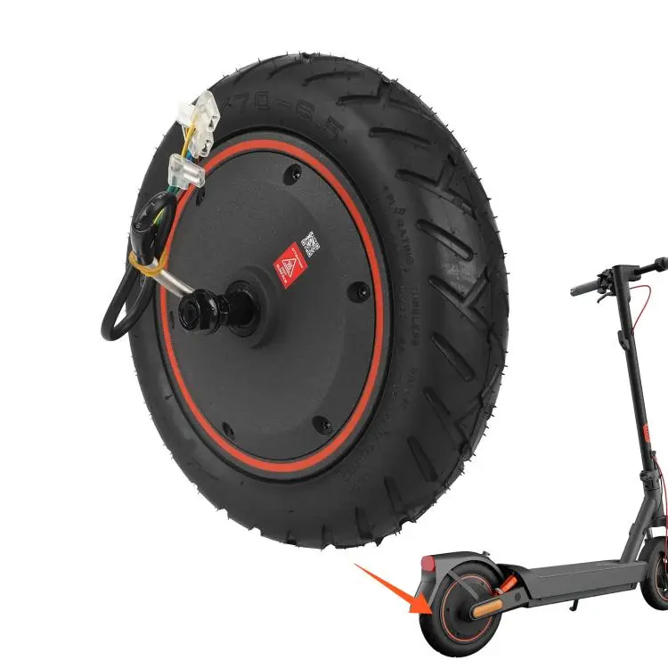 For Xiaomi Electric Scooter 5 Max Rear Hub Motor Assembly 48V 400W With Yuanxing 60/70-6.5 Tubeless Tire(Black)