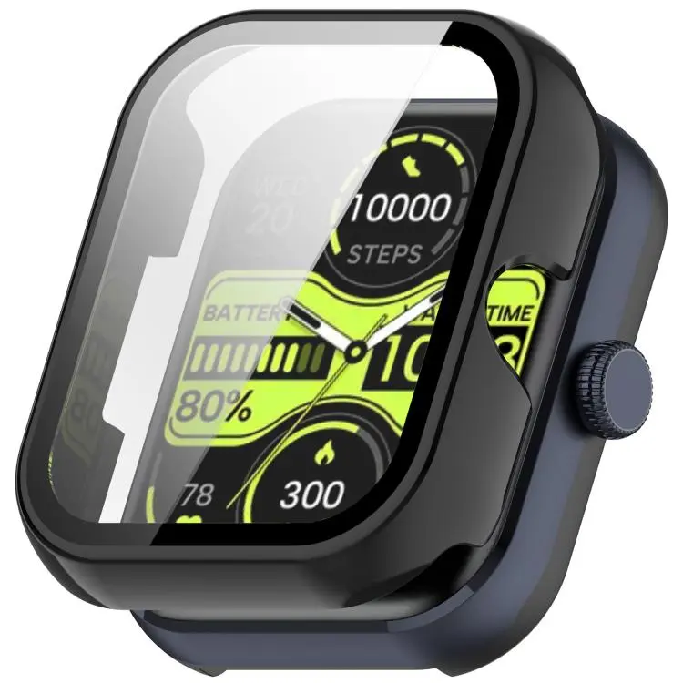 For Xiaomi Haylou Watch 4 Tempered Film Integrated PC Watch Protective Case(Black)