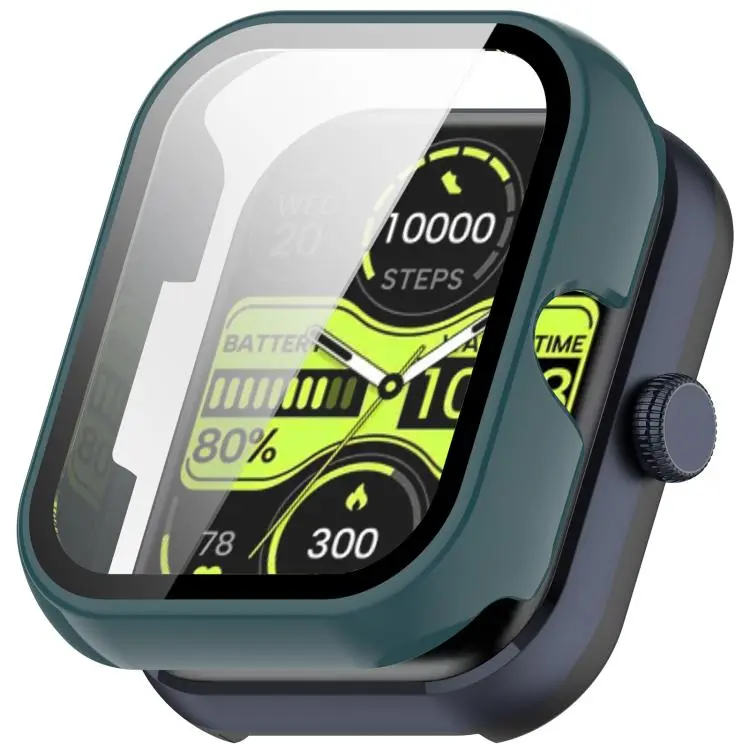 For Xiaomi Haylou Watch 4 Tempered Film Integrated PC Watch Protective Case(Green)