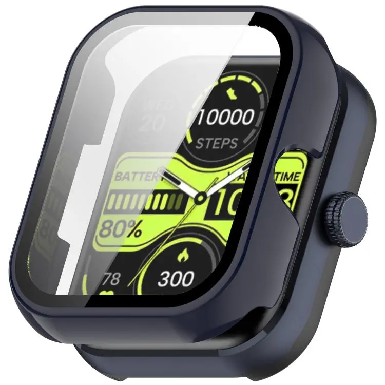 For Xiaomi Haylou Watch 4 Tempered Film Integrated PC Watch Protective Case(Ink Blue)