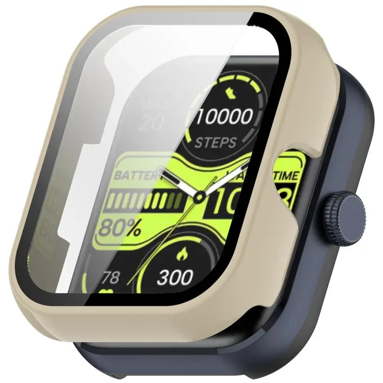 For Xiaomi Haylou Watch 4 Tempered Film Integrated PC Watch Protective Case(Ivory White)