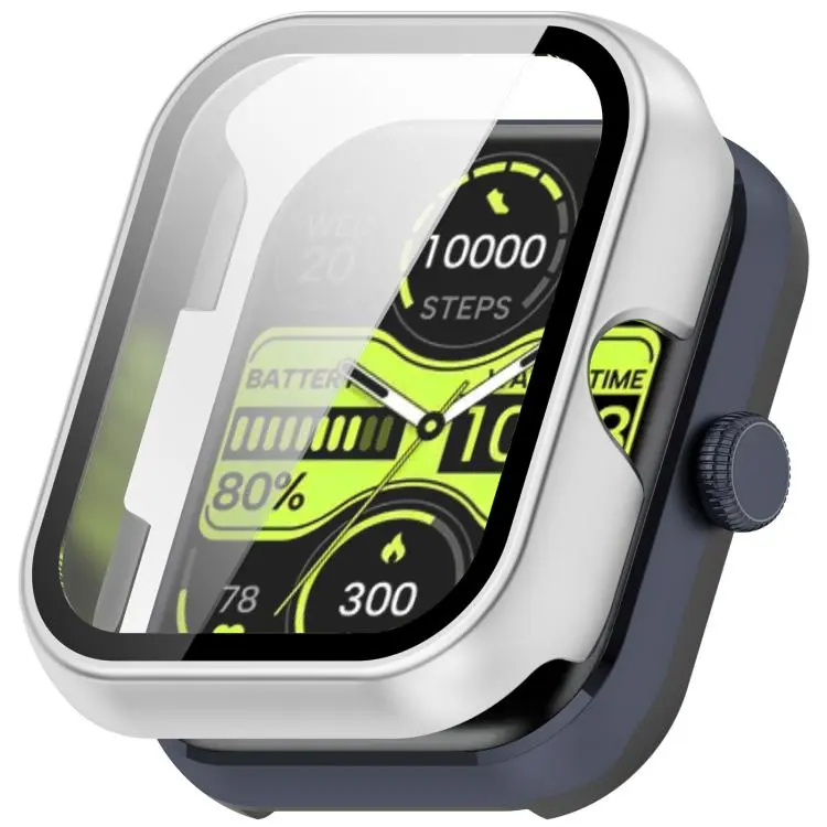 For Xiaomi Haylou Watch 4 Tempered Film Integrated PC Watch Protective Case(Matte Silver)