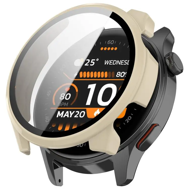 For Xiaomi Haylou Watch 4S Tempered Film Integrated PC Watch Protective Case(Ivory White)