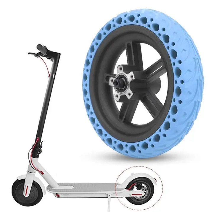 For Xiaomi M365 Pro External Honeycomb Solid Tire Driven Rear Wheel Hub(Blue)