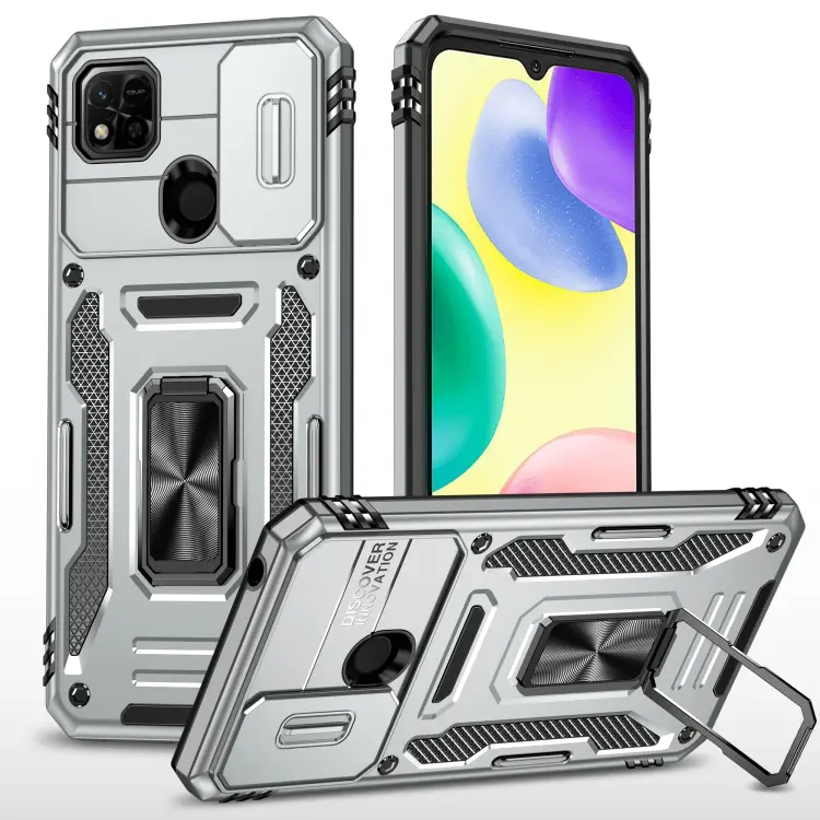 For Xiaomi Redmi 10C Armor PC + TPU Camera Shield Phone Case(Grey)