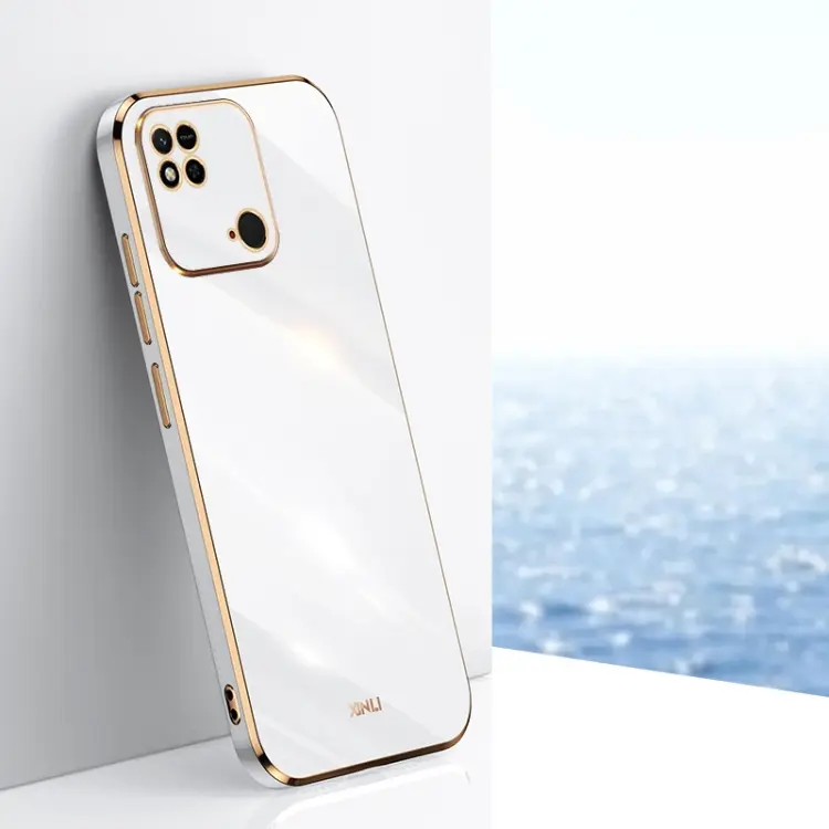 For Xiaomi Redmi 10C XINLI Straight Edge 6D Electroplate TPU Phone Case(White)