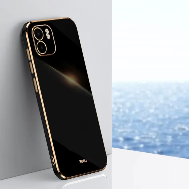 For Xiaomi Redmi A1 4G XINLI Straight Edge 6D Electroplate TPU Phone Case(Black)