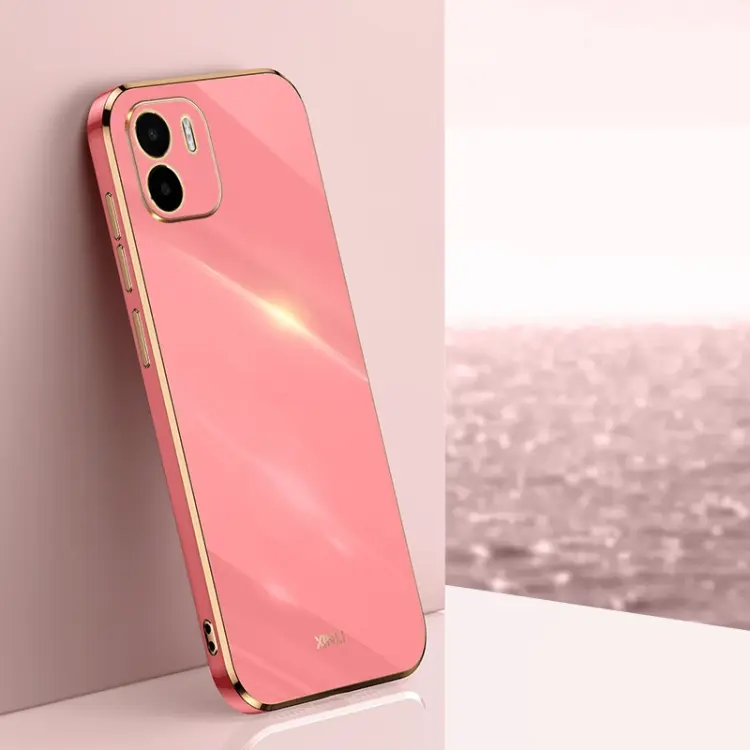 For Xiaomi Redmi A1 4G XINLI Straight Edge 6D Electroplate TPU Phone Case(Hawthorn Red)