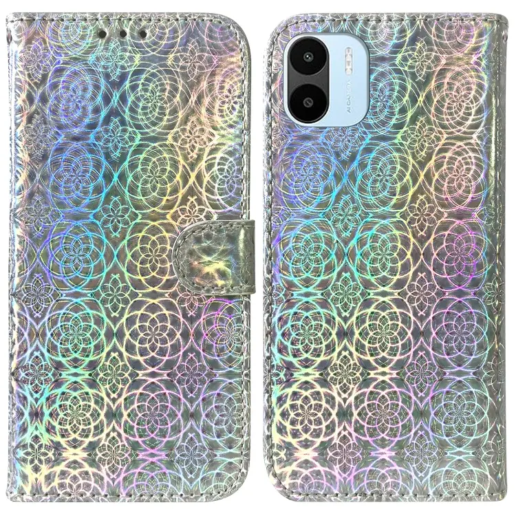 For Xiaomi Redmi A1 Colorful Magnetic Buckle Leather Phone Case(Silver)
