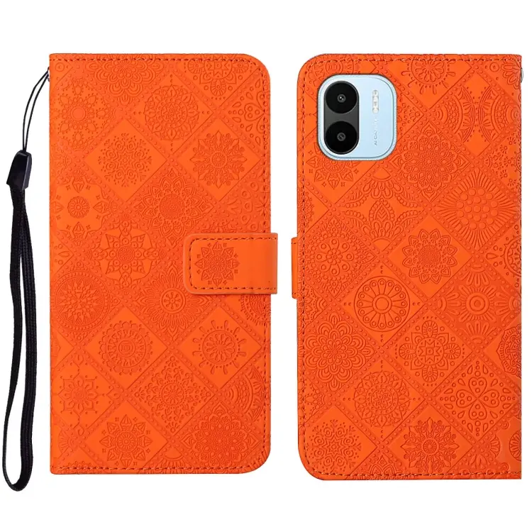 For Xiaomi Redmi A1 Ethnic Style Embossed Pattern Leather Phone Case(Orange)