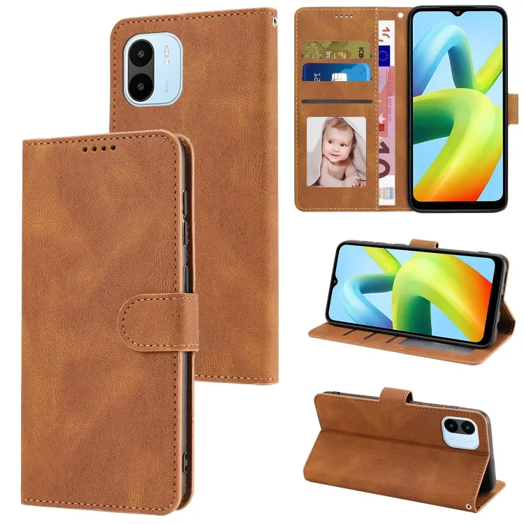 For Xiaomi Redmi A1 Fantasy Classic Skin-feel Calfskin Texture PU Phone Case(Brown)