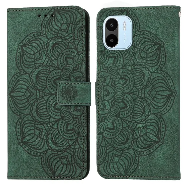 For Xiaomi Redmi A1 Mandala Embossed Flip Leather Phone Case(Green)