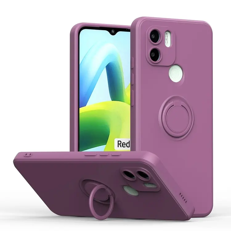 For Xiaomi Redmi A1 Ring Kickstand TPU Silicone Phone Case(Purple)