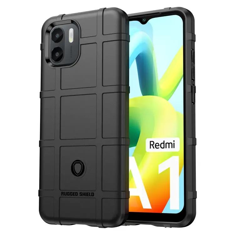For Xiaomi Redmi A1 Rugged Shield Full Coverage Shockproof TPU Phone Case(Black)