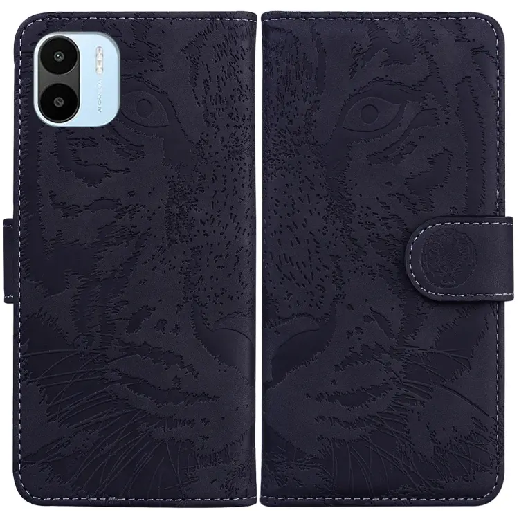 For Xiaomi Redmi A1 Tiger Embossing Pattern Horizontal Flip Leather Phone Case(Black)