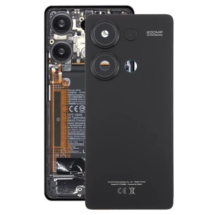 For Xiaomi Redmi Note 13 Pro 4G OEM Battery Back Cover with Camera Lens Frame(Black)