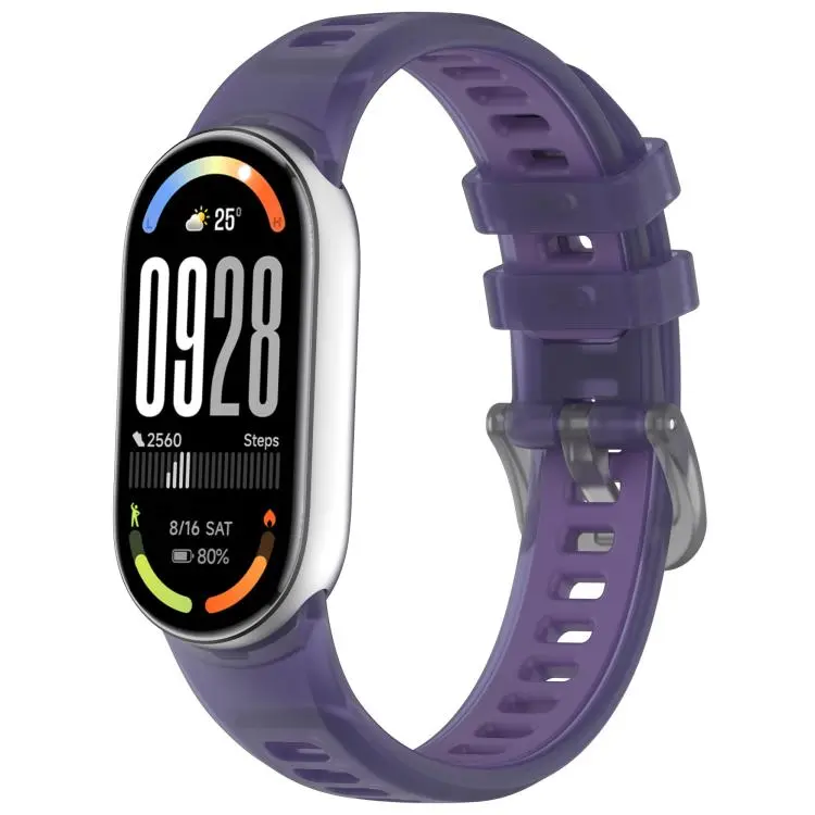 For Xiaomi Smart Band 11 / 10 / 9 / 8 Translucent Jelly Silicone Watch Band(Phantom Purple)