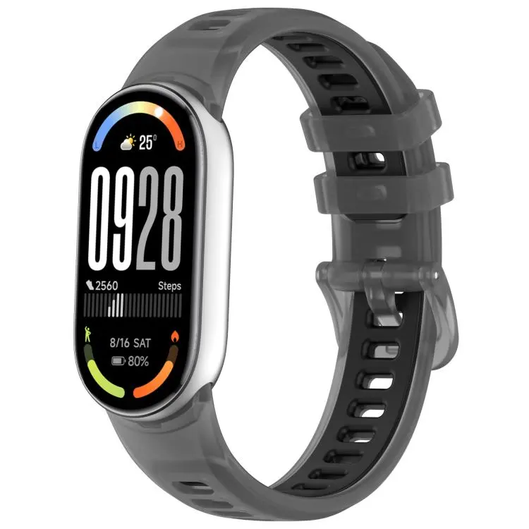 For Xiaomi Smart Band 11 / 10 / 9 / 8 Translucent Jelly Silicone Watch Band(Polar Night Black)