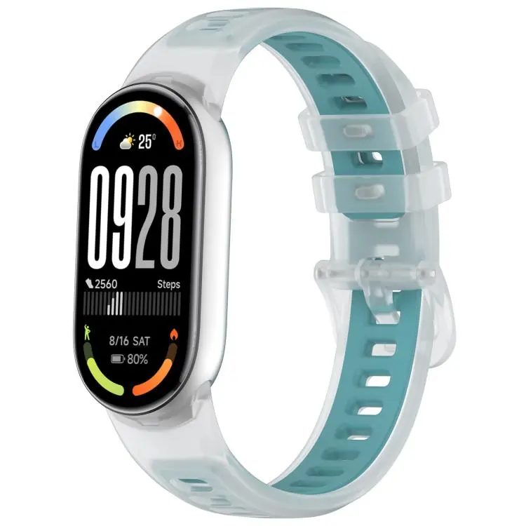 For Xiaomi Smart Band 11 / 10 / 9 / 8 Translucent Jelly Silicone Watch Band(Translucent Blue)