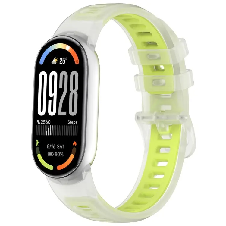 For Xiaomi Smart Band 11 / 10 / 9 / 8 Translucent Jelly Silicone Watch Band(Translucent Lime)