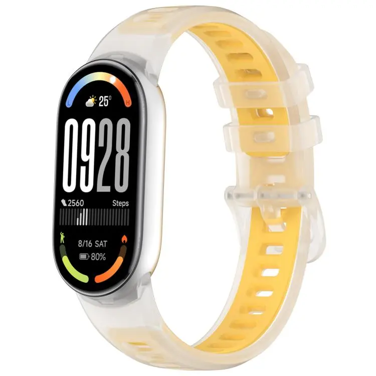 For Xiaomi Smart Band 11 / 10 / 9 / 8 Translucent Jelly Silicone Watch Band(Translucent Yellow)