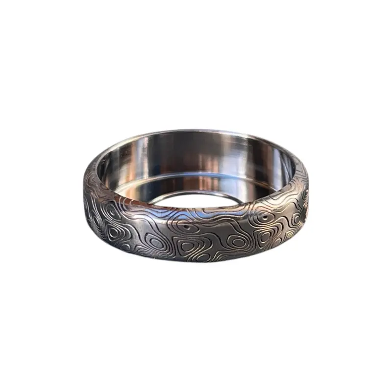 Forma Nova DAMASCUS 22mm Beauty Ring – Deep Engraved Titanium