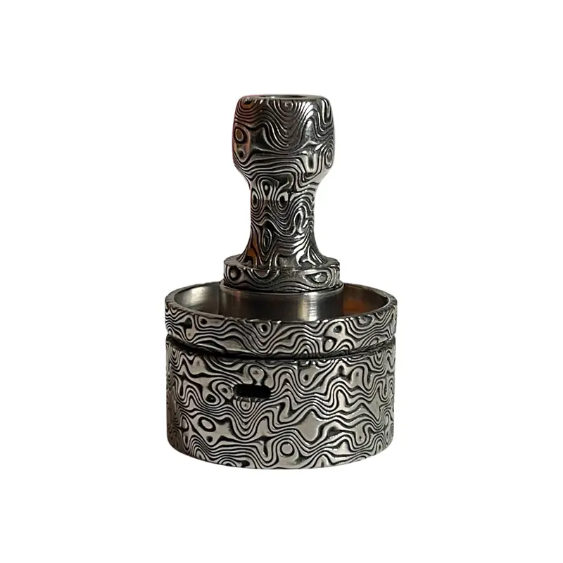 Full Damascus 2025 Titanium Drip Tip and Antiquity V2 cap