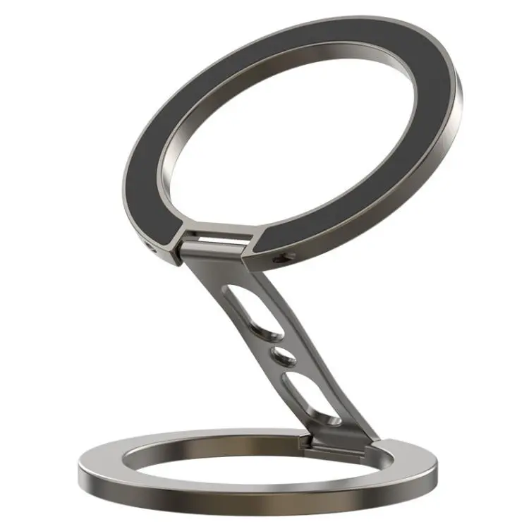 Fully Foldable Multi-Function Dual Magnetic Phone Metal Stand(Gray)