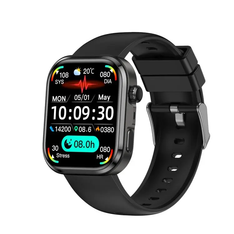 G47 1.83 inch HD Color Screen BT Calling Smart Watch Silicone Strap, Support Health Monitoring / HRV Function(Black)