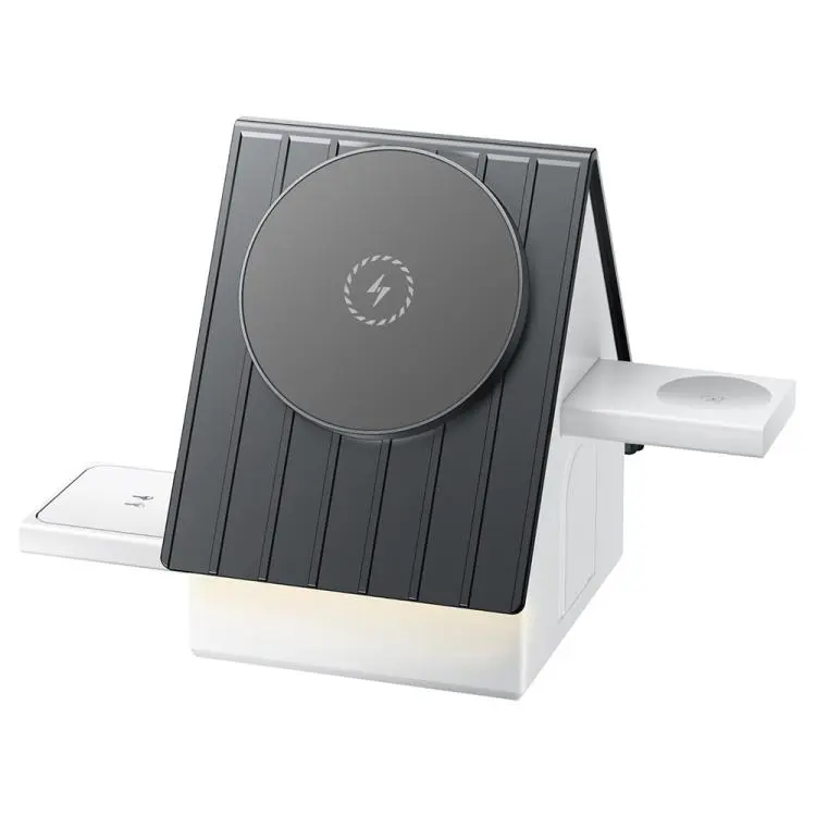 G68 15W Desktop Magnetic Charging Dock 3 in 1 Wireless Charger for Watch / Phone / Earbuds(White)
