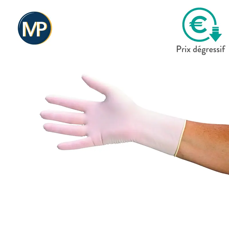Gants d'examen - Latex - Pré-poudrés - Ambidextres - Boîte de 100 - My Podologie