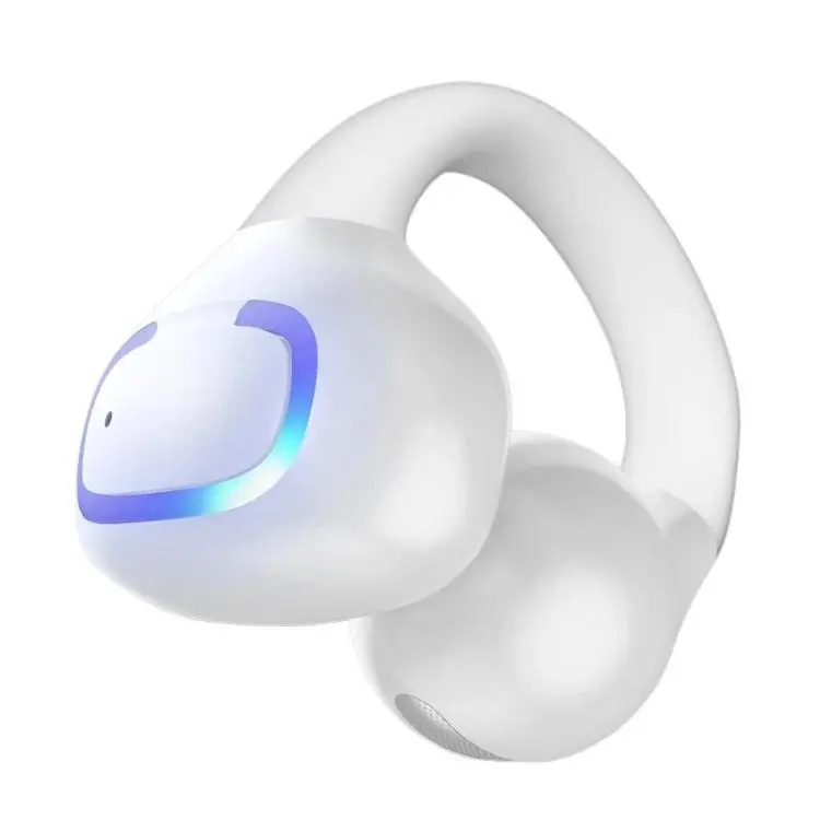 GD30 Single Ear Earring Style Bluetooth Earphone IPX3 Waterproof Clear Noise Reduction Earphone(White)