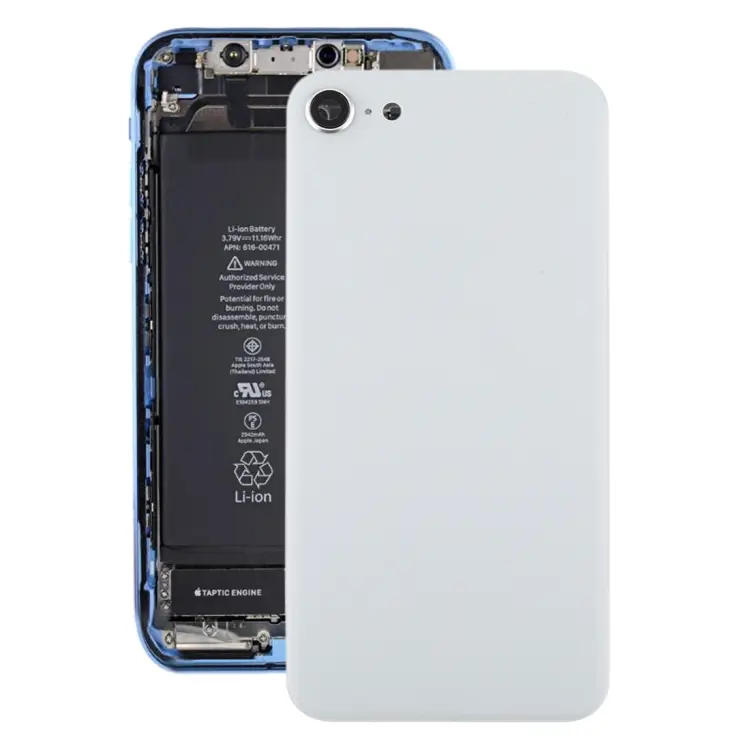 Glass Battery Back Cover with Camera Lens Frame for iPhone SE 2020(White)