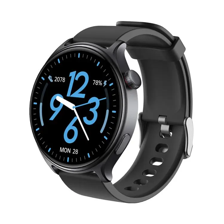 GR2 1.46 inch Ultra-HD Screen BT Calling Smart Watch, Support Health Monitoring(Black+Black Silicone Strap)