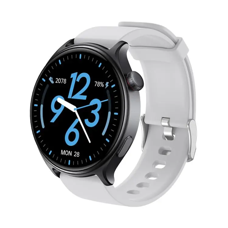GR2 1.46 inch Ultra-HD Screen BT Calling Smart Watch, Support Health Monitoring(Black+Gray Silicone Strap)