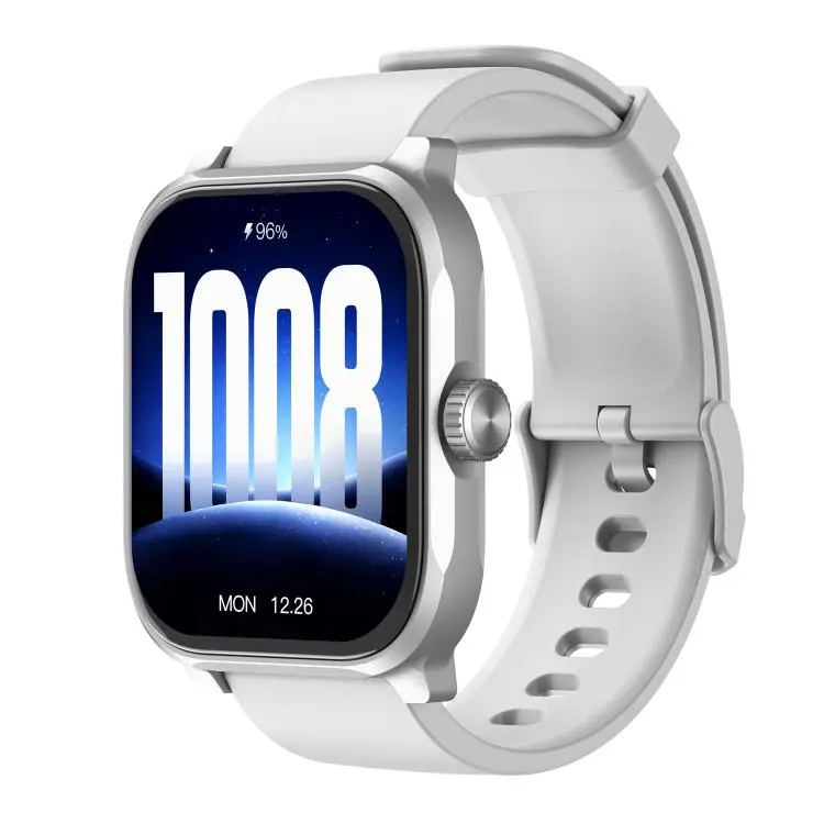 GS12 1.96 inch Ultra-HD Large Screen BT Calling Smart Watch, Support Health Monitoring(Silver)