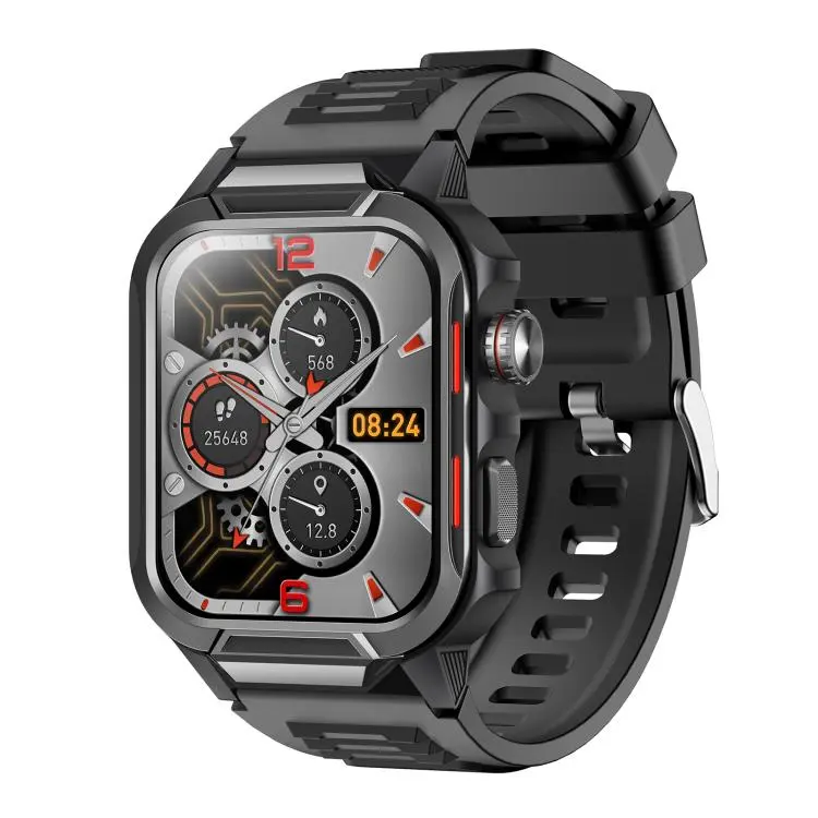 GS9 1.96 inch TFT Screen Outdoor Rugged Smart Watch 3ATM Waterproof(Black+Black)