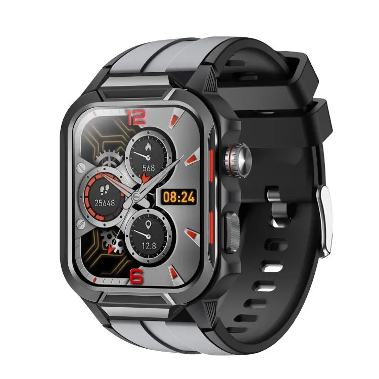 GS9 1.96 inch TFT Screen Outdoor Rugged Smart Watch 3ATM Waterproof(Black+Light Grey)