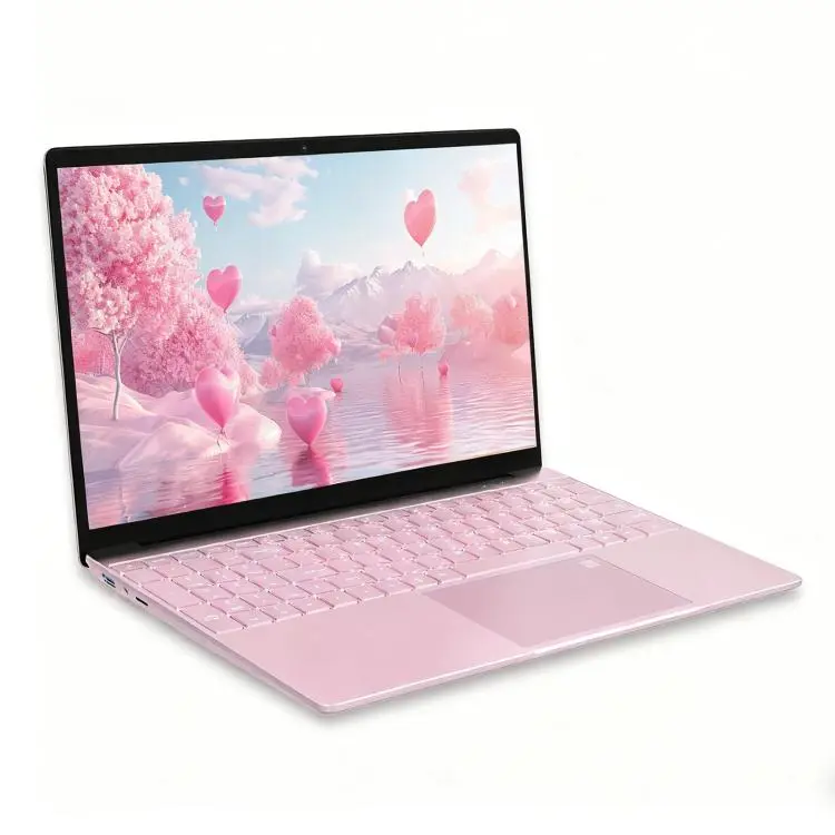 GXMO T152J 15.6 inch Laptop, 16GB+512GB, Windows 11 Pro Intel Celeron N5100 Quad Core, Support Fingerprint Unlock, AU Plug (Pink)