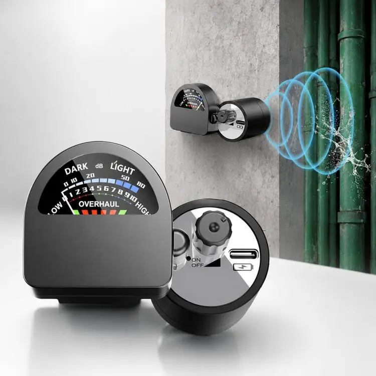 H-918 Water Leak Detector with Audio Field Strength Meter Acoustic Water Pipe Leak Locator for Wall Floor & Engine Noise(Black)