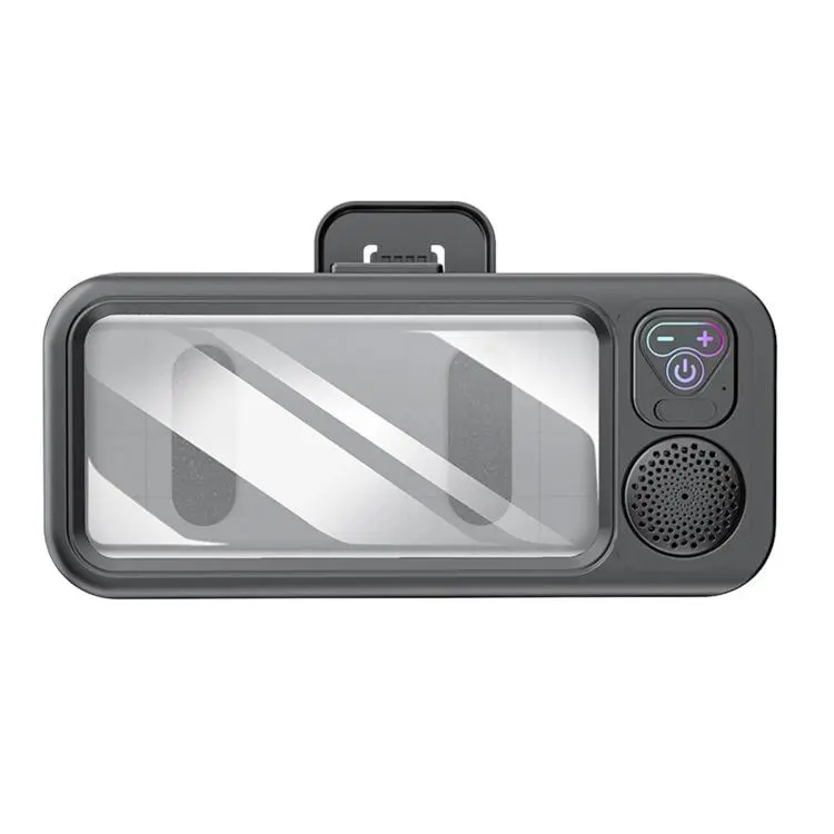 HBS615 Waterproof Touchable Phone Holder Box For Bathroom Mini Bluetooth Speaker For Shower Video Watching(Black)