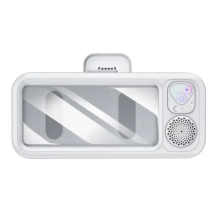 HBS615 Waterproof Touchable Phone Holder Box For Bathroom Mini Bluetooth Speaker For Shower Video Watching(White)