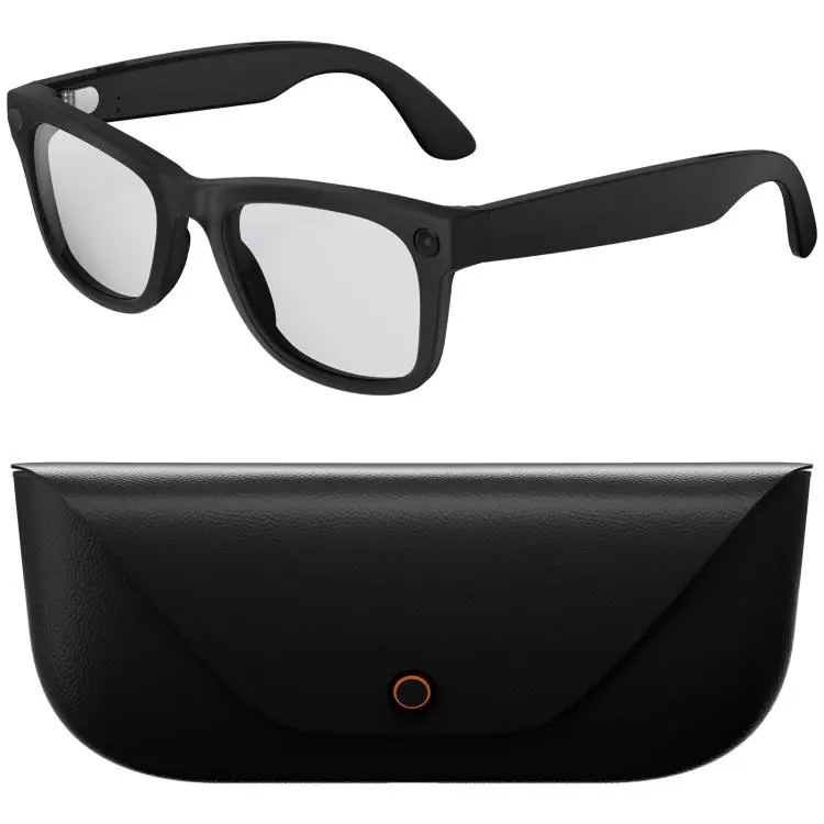 HD5 Ultra Double Lenses Smart AI Translation Glasses with 8MP HD Camera, Video Recording, WiFi Transmission, Al Smart Voice Assistant(Black)